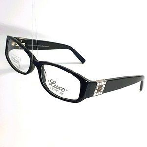 NEW Ladies Rx'able Eyeglass Frame, sassy bling BLACK 53-17-135